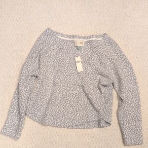 Anthropologie Gray Patterned Long Sleeve Top